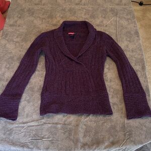 Say What? Deep Purple Cowl Neck Sweater
